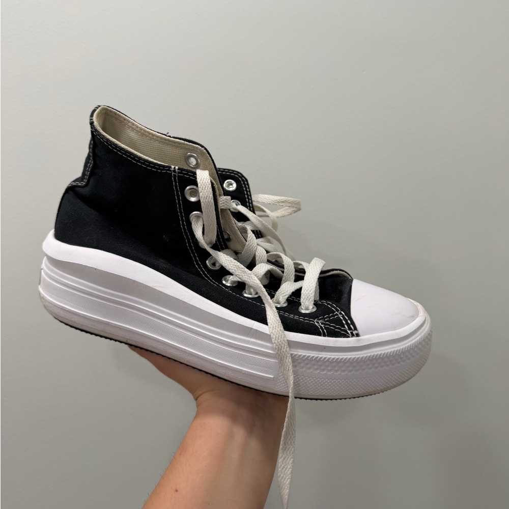 Black platform Converse